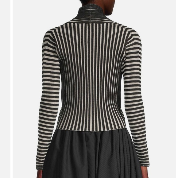 Tory Burch • Plaited Rib-Knit Wrap Shawl Cardigan - Picture 7 of 16